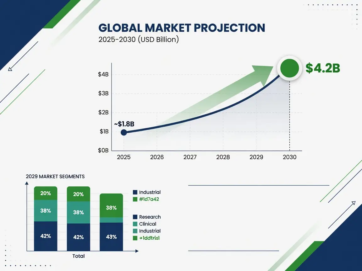 Infographic showing market projection graph reaching 4.2 billion dollars for drug resistant infections research